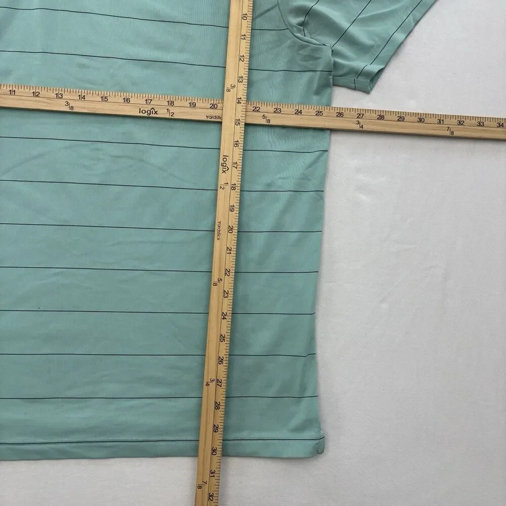 Under Armour Polo Shirt Mens 2XL The Playoff Polo Teal Striped Loose fit Golf